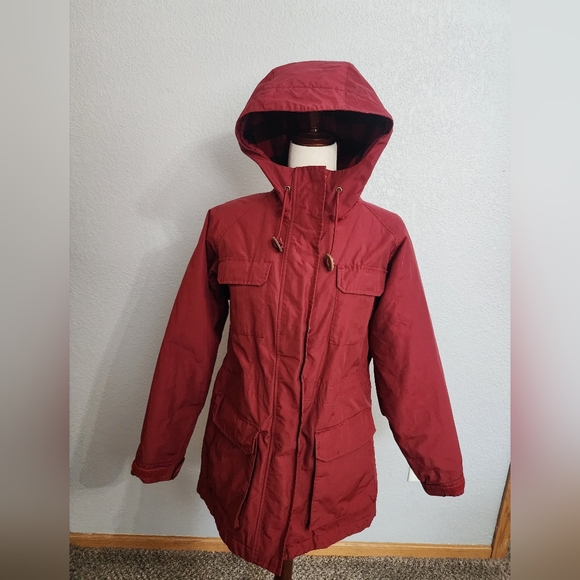 L.L. Bean Jackets & Blazers - L.L. Bean Deep Red Hooded Utility Jacket